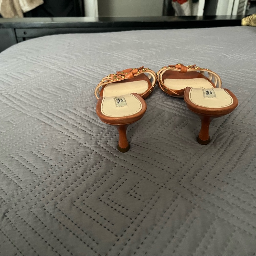 Orange Prada Mules